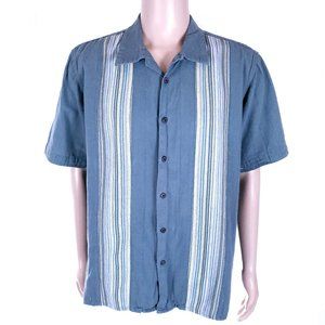Indigenous One Weave Men Button Shirt Organic Cotton Short Sleeves Size XL